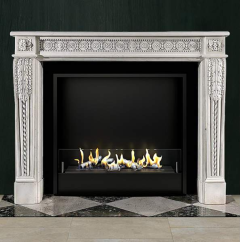 Биокамин в мраморном портале Firezo Ombre Rosse, стандарт